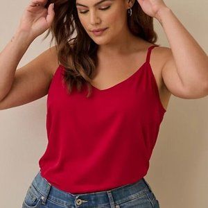 Torrid Jester Red Ava Stretch Challis Cami sz 2 NWT